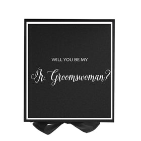 Will You Be My Jr Groomswoman? Proposal Box black -  Border