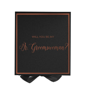 Will You Be My Jr Groomswoman? Proposal Box black -  Border