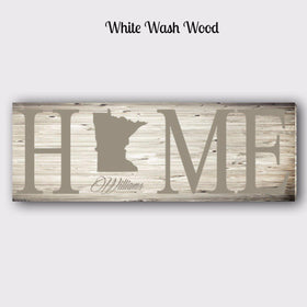 Personalized Home State Canvas Sign