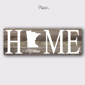 Personalized Home State Canvas Sign