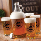 Personalized Growler - 4 Pint Glasses - Growler Set - 64 oz.