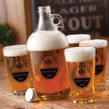 Personalized Growler - 4 Pint Glasses - Growler Set - 64 oz.