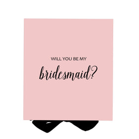 Will You Be My bridesmaid? Proposal Box Pink w/ Black Bow - No Border