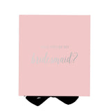 Will You Be My bridesmaid? Proposal Box Pink w/ Black Bow - No Border