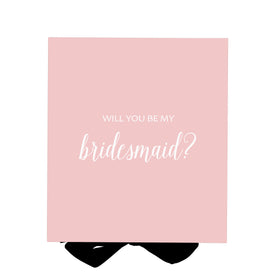 Will You Be My bridesmaid? Proposal Box Pink w/ Black Bow - No Border