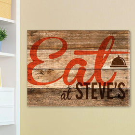 Personalized Reclaimed Wood Kitchen Family Canvas Sign