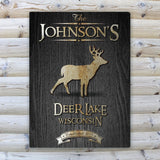 Personalized Midnight Wood Gain Welcome to the Lake Canvas Sign
