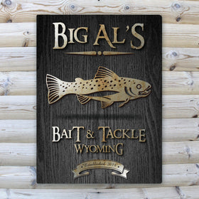 Personalized Midnight Wood Gain Welcome to the Lake Canvas Sign