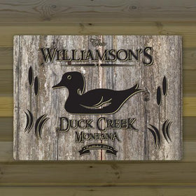 Personalized Weathered Wood Welcome to the Lake Canvas Sign