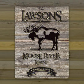 Personalized Weathered Wood Welcome to the Lake Canvas Sign