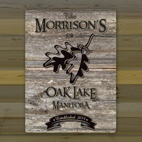 Personalized Weathered Wood Welcome to the Lake Canvas Sign