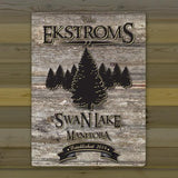 Personalized Weathered Wood Welcome to the Lake Canvas Sign