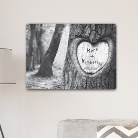 Personalized Everlasting Love Tree Carving Canvas Sign