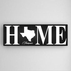 Personalized Home State Canvas Sign