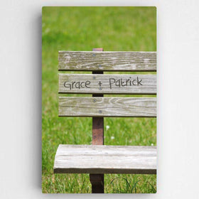 Personalized Park Bench Romance Canvas Sign