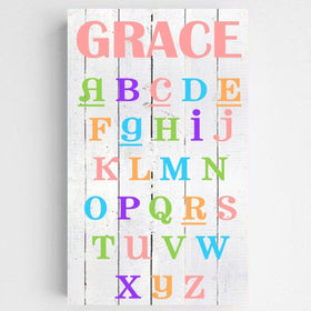 Personalized Colorful ABC Kids Canvas Sign
