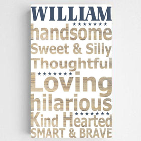 Personalized Boy Definition Canvas Sign