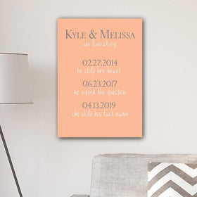 Personalized Our Love Story Canvas Print