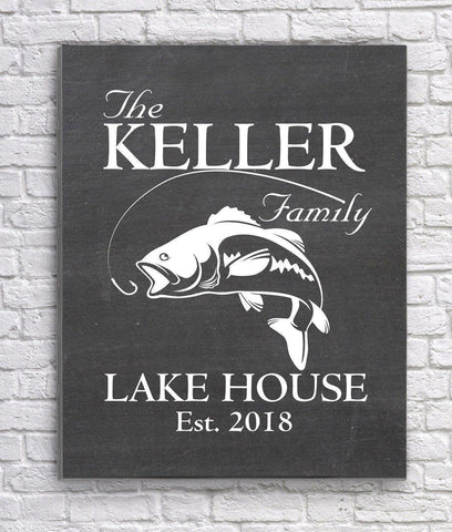 Personalized Lake House Canvas Sign