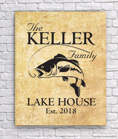 Personalized Lake House Canvas Sign