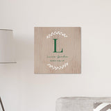 Personalized Family Initial Vine 18" x 18" Canvas Signs