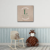 Personalized Baby's Monogram Vine 18" x 18" Canvas