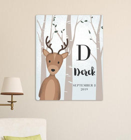 Personalized Woodland Animal Canvas 18"x24"-Sensual Baskets | Romance Baskets With Benefits