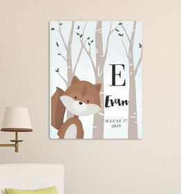 Personalized Woodland Animal Canvas 18"x24"-Sensual Baskets | Romance Baskets With Benefits