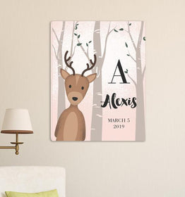 Personalized Woodland Animal Canvas 18"x24"-Sensual Baskets | Romance Baskets With Benefits