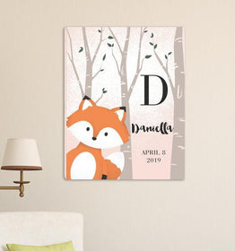 Personalized Woodland Animal Canvas 18"x24"-Sensual Baskets | Romance Baskets With Benefits