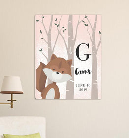 Personalized Woodland Animal Canvas 18"x24"-Sensual Baskets | Romance Baskets With Benefits
