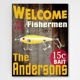 Personalized Signs - Cabin Decor - Fisherman Signs - Canvas