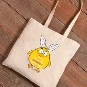 Personalized Easter Canvas Bag - Chicken Bunny