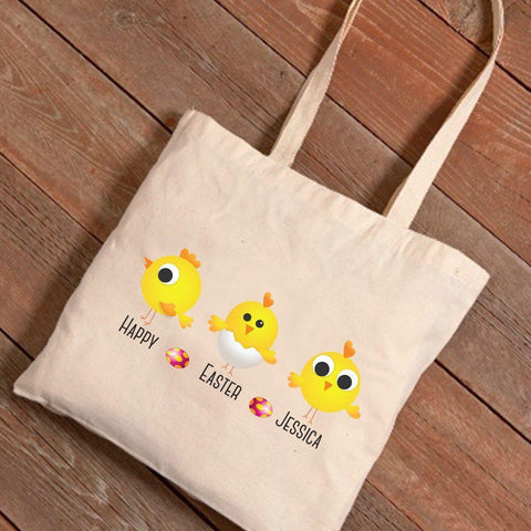 Personalized Easter Canvas Bag - Chicks