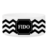 Personalized Large Dog Bowl - Cheerful Chevron