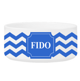 Personalized Small Dog Bowl - Cheerful Chevron