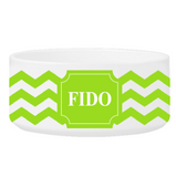 Personalized Small Dog Bowl - Cheerful Chevron