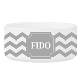 Personalized Large Dog Bowl - Cheerful Chevron