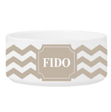 Personalized Large Dog Bowl - Cheerful Chevron