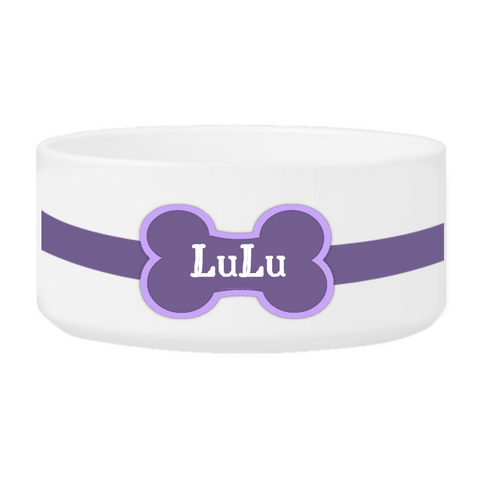 Personalized Small Dog Bowl - Colorful Bones