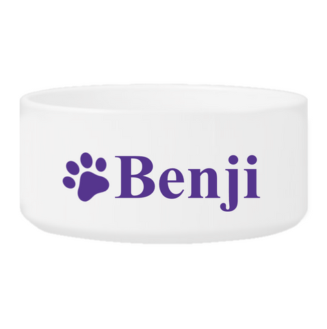 Personalized Large Dog Bowl - Happy Paws