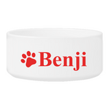 Personalized Large Dog Bowl - Happy Paws