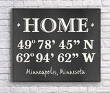 Personalized Home Coordinates Canvas Print