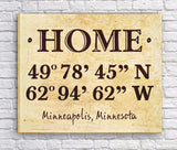 Personalized Home Coordinates Canvas Print