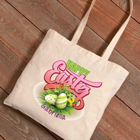 Personalized Easter Canvas Bag - Easter Bouquet