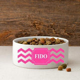 Personalized Small Dog Bowl - Cheerful Chevron