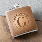 Personalized 6 oz. Leather Hide Flask