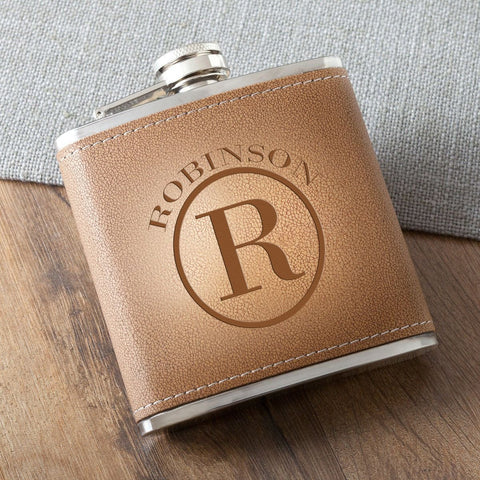 Personalized Flasks - Durango - Leather - Groomsmen Gifts - 6 oz.