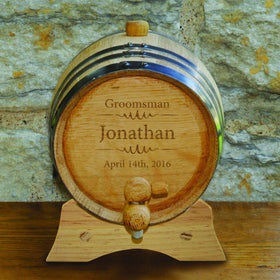 Groomsmen Oak Whiskey Barrel - 2 Liter Barrel - Bourbon Barrel