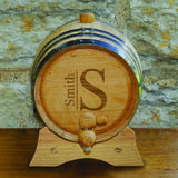 Personalized Whiskey Barrel - Monogrammed Oak Barrel - 2 Liter